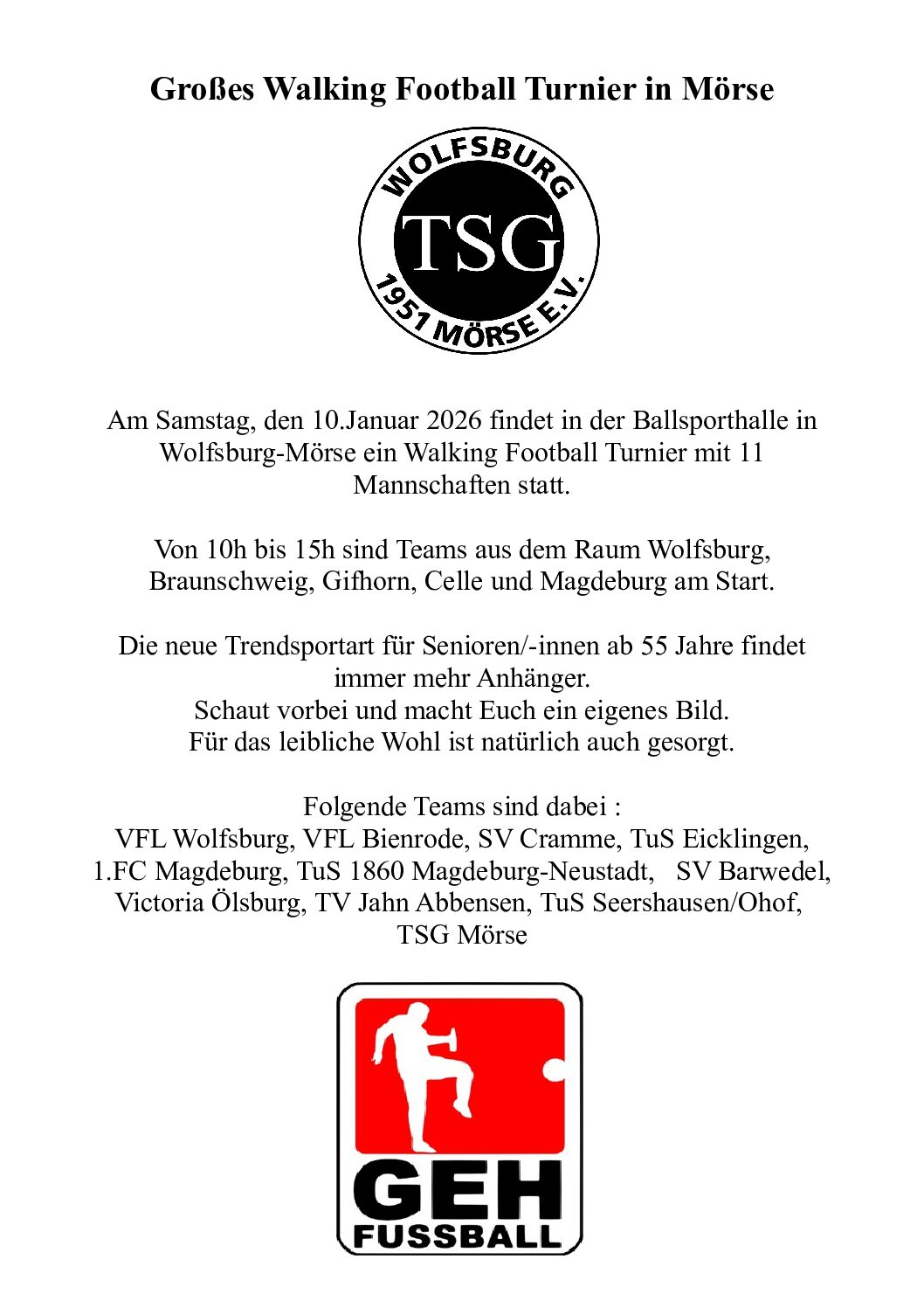 Großes Walking Football Turnier